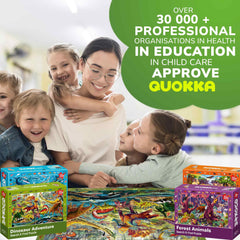 Animal and dinosaur scenes support observational skills during playtime