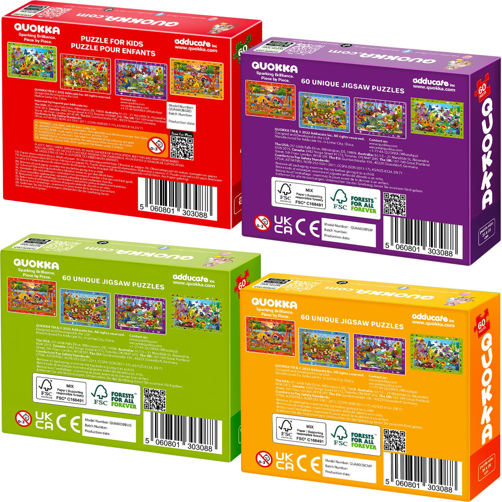 QUOKKA Puzzles Four Pack Box: family-friendly gift inspires shared problem-solving moments.