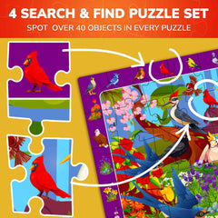 QUOKKA Puzzles Garden: detailed garden scene supports motor skills through careful observation.