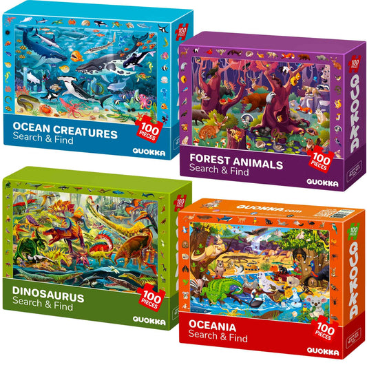 QUOKKA animals and dinosaurs puzzle surface engages kids and boosts focus during play