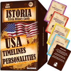 QUOKKA USA History timeline deck for a fast-paced family challenge and learning