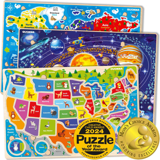 QUOKKA USA states puzzle aids capitals learning and fine motor skills