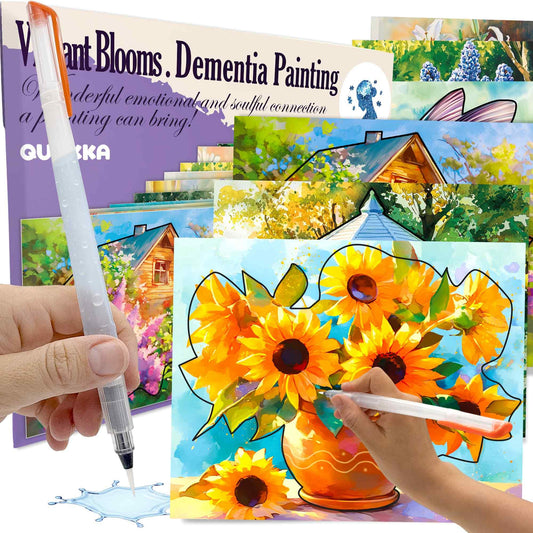 QUOKKA Water Painting vibrant blooms image reveals colors for seniors with a simple touch