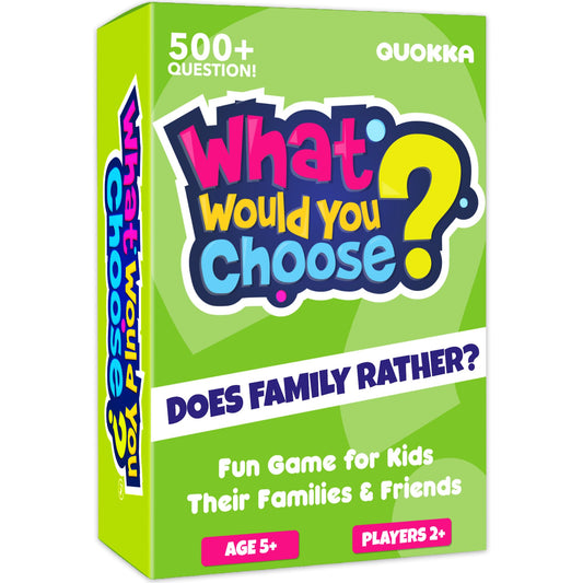 QUOKKA What Would You Choose Family Edition card game in action during family night