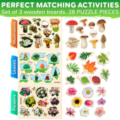 QUOKKA wooden puzzle trees promote fine motor skills through simple, engaging tree matching.