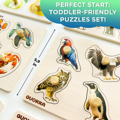 QUOKKA wooden puzzles colorful pieces spark engagement and tactile exploration