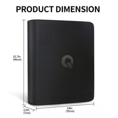 Qurhafoo toploader binder opened to reveal 36 pages with nine pockets each.