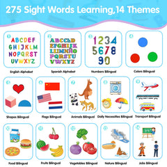 QuTZ bilingual Spanish-English flash cards for word recognition and listening comprehension.