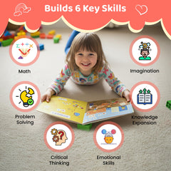 QuTZ child enjoys reading with colorful pages and friendly audio feedback.