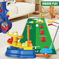 Qutumill putting mat complements the golf board for home play