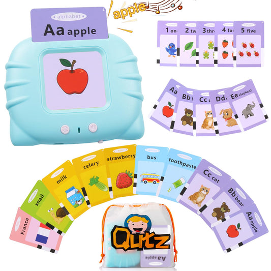 QuTZ ABC Talking Flash Cards front view for on-the-go learning