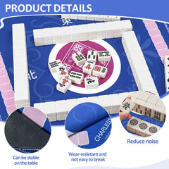 Qwiayeal Mahjong Mat Blue-1 2mm thickness highlights portability and quick setup.