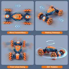 QXHOL gesture-sensing RC stunt car lights and music boost nighttime play