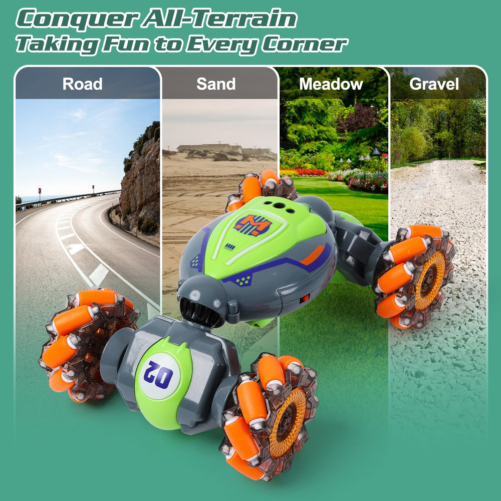QXHOL RC stunt car LED lights enhance night driving