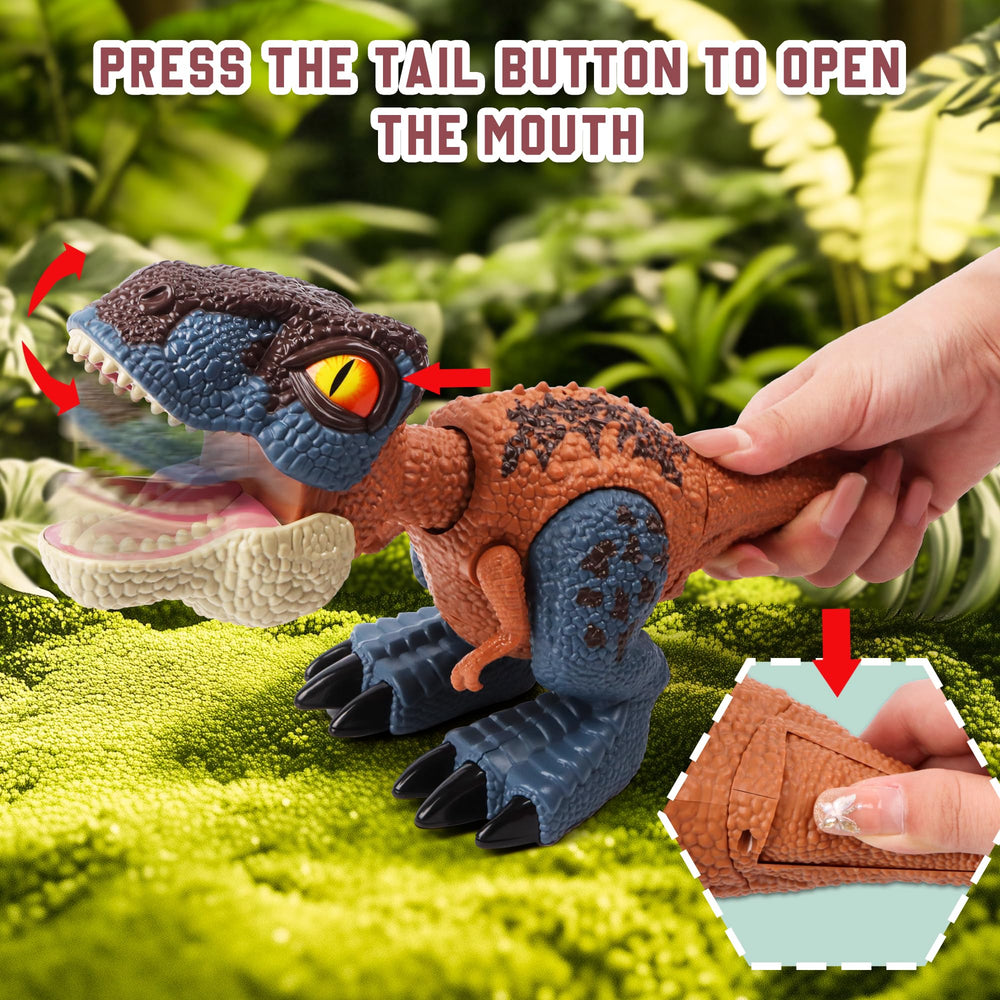 QXHOL T-Rex toy with replaceable AG13 batteries for quick play sessions
