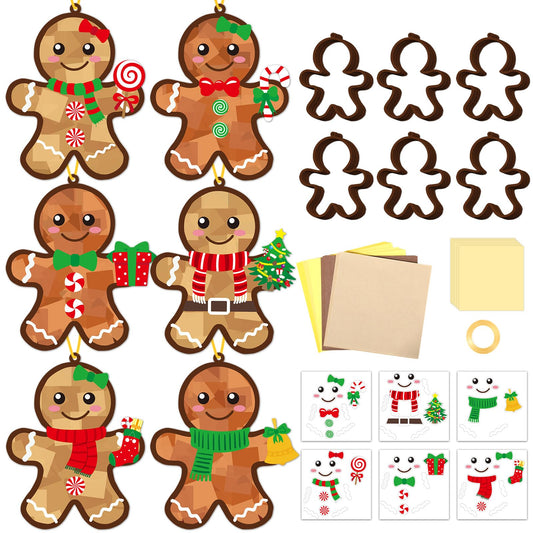 Qyeahkj gingerbread suncatchers kit packaging shows complete contents for creative holiday crafts