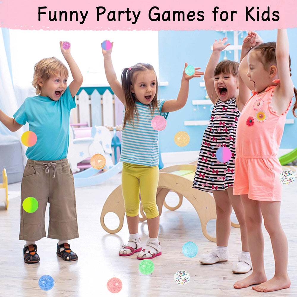 QYESQ kids enjoying waterproof bouncy balls indoors and outdoors