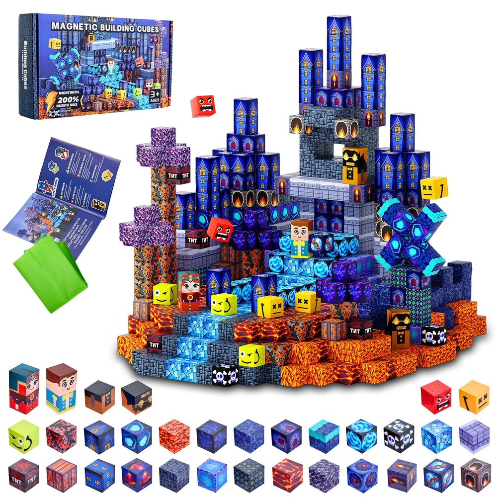 QYGYMXC Magnetic Blocks colorful cubes for open ended STEM play and imagination