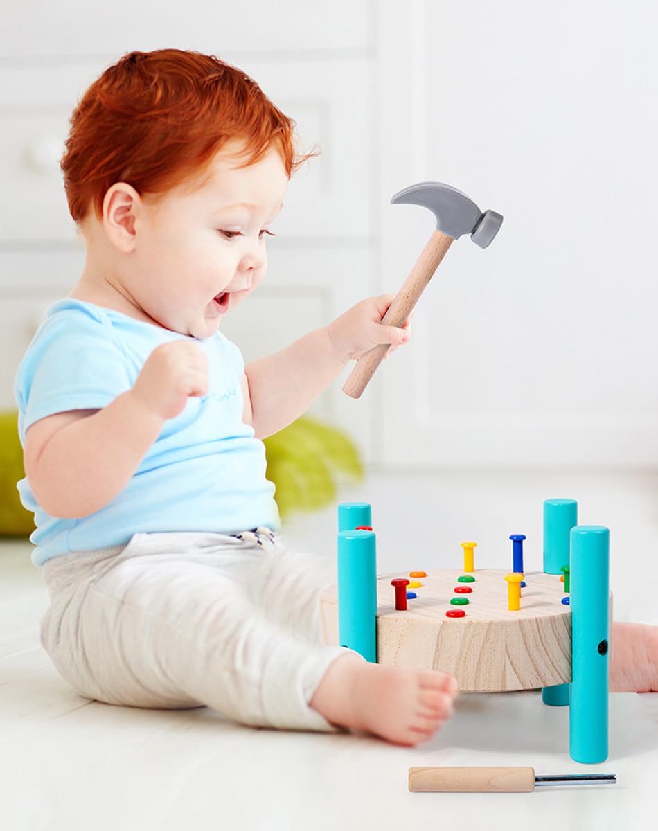 QZJVKBXY hammering bench with plastic pegs for insertion play
