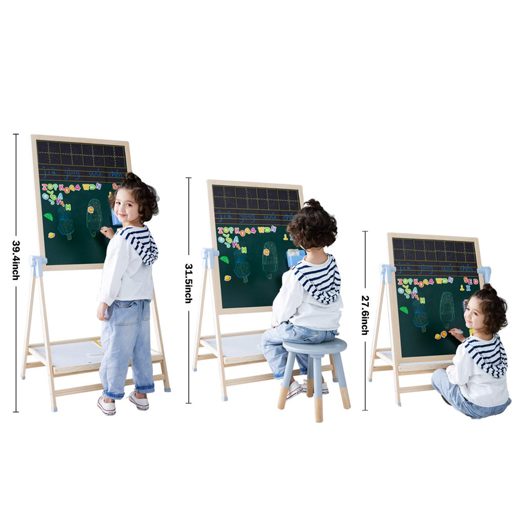 QZMTOY adjustable-height easel ready for growing artists.
