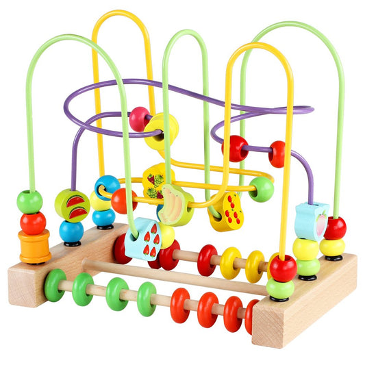 QZMTOY wooden bead maze for toddlers enhances fine motor skills.
