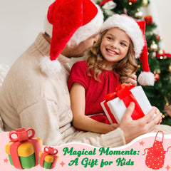 Kids enjoy cooking, painting, and baking with this red memories set.
