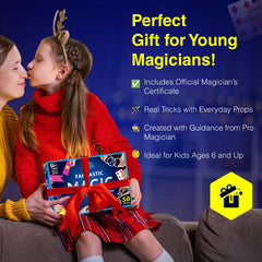 RA MAGIC SHOP family showtime scene with a child performing tricks for loved ones