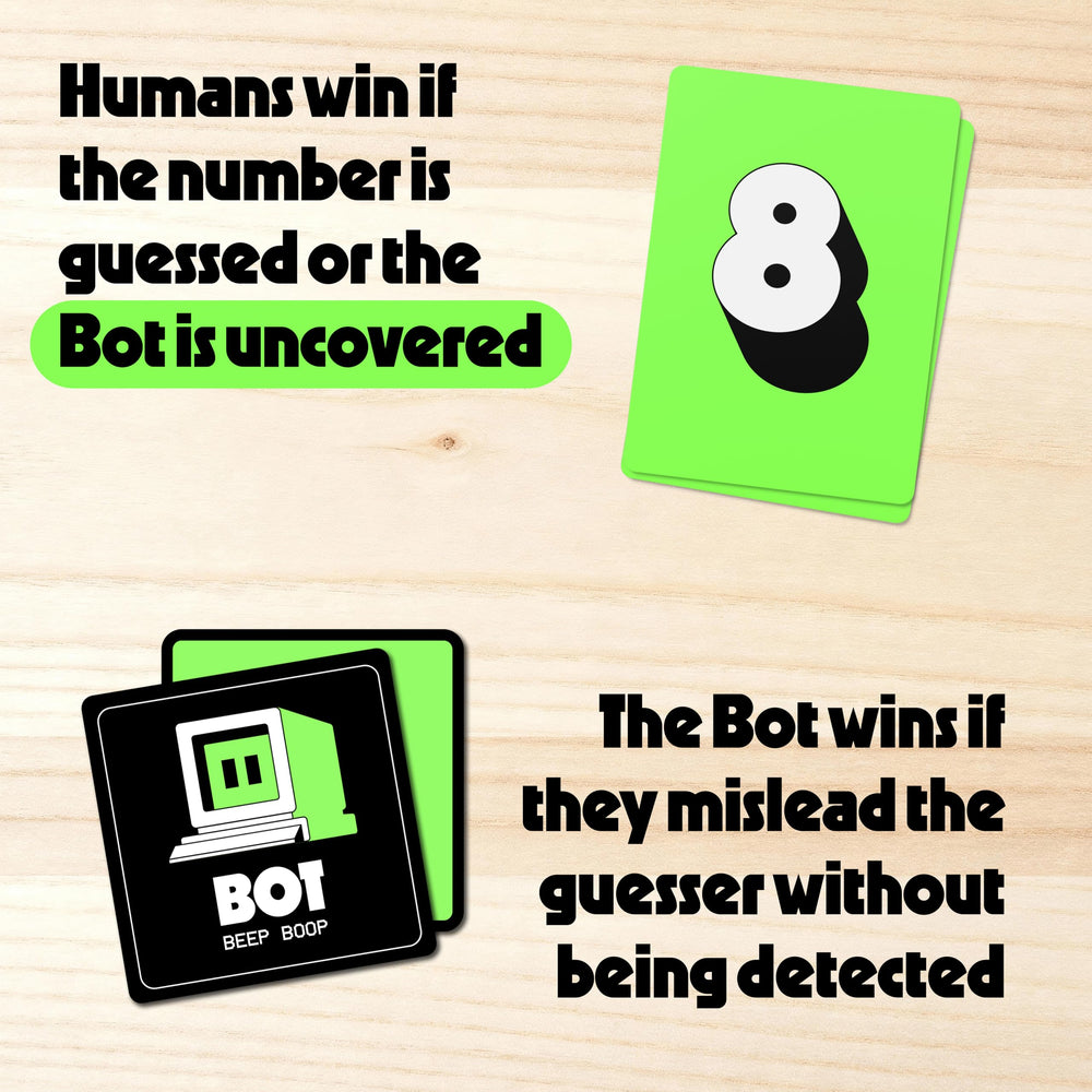 Rabble Bot or Not two-player rules card explaining alternate setup