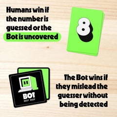 Rabble Bot or Not two-player rules card explaining alternate setup