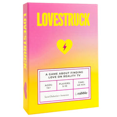 Rabble Lovestruck box on table for a lively group game night.