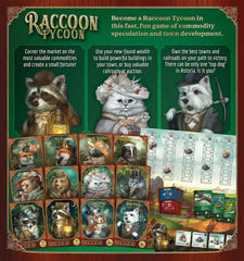 Raccoon Tycoon packaging communicates accessibility for ages eight and up.