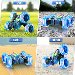 RacingFun blue RC car gift-ready for ages 5-12.