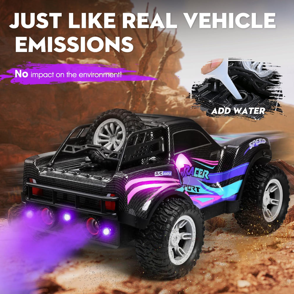 RacingFun RC car 1:16 purple mist exhaust with light effects