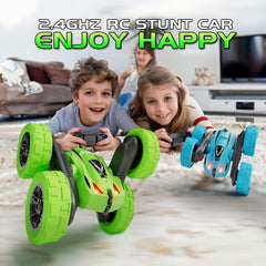 RacingFun stunt RC car 360 rotation demonstrating dynamic tricks for kids