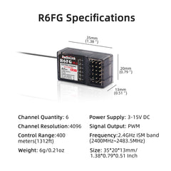Radiolink R6FG anti-polarity protection shields electronics.