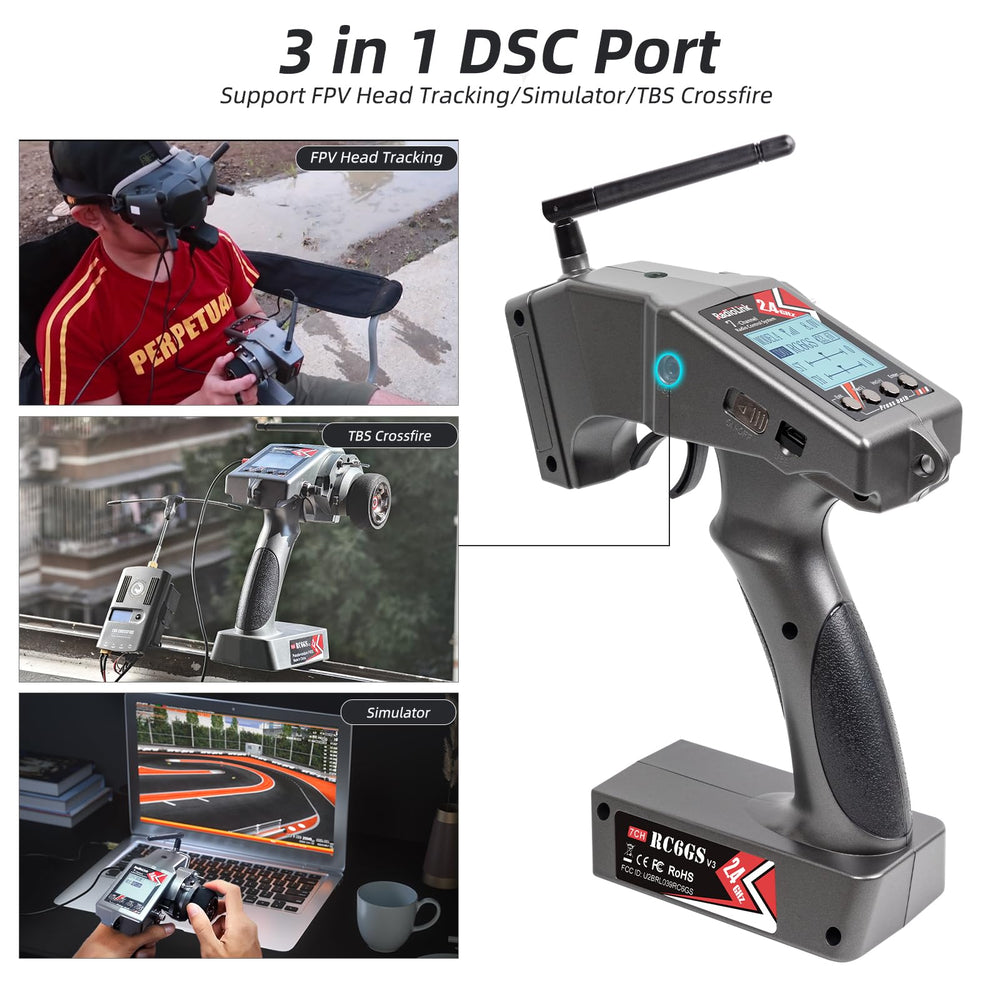 Radiolink RC6GS V3 crawler downhill control scenario highlights assistive features