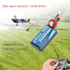 TX16S battery fits compact 72x42x22 mm enclosure