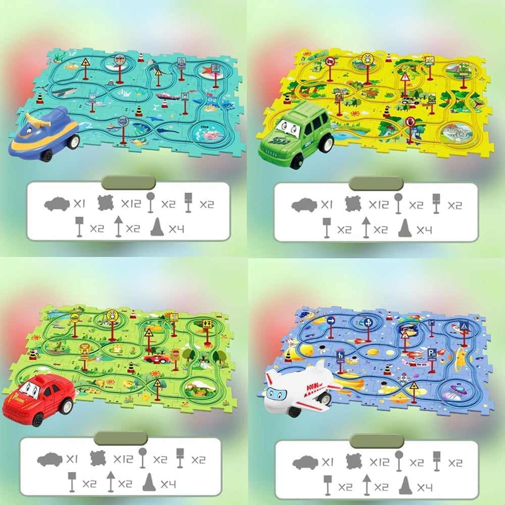RAESOUL puzzle racer colorful map highlights colors and shapes to spark imagination.
