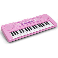 Raimy 37-Keys kids piano pink front view shows portable learning on the go