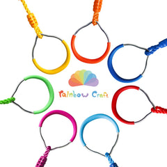 Rainbow Craft Ninja Rings being setup with swing set hardware for quick installation.
