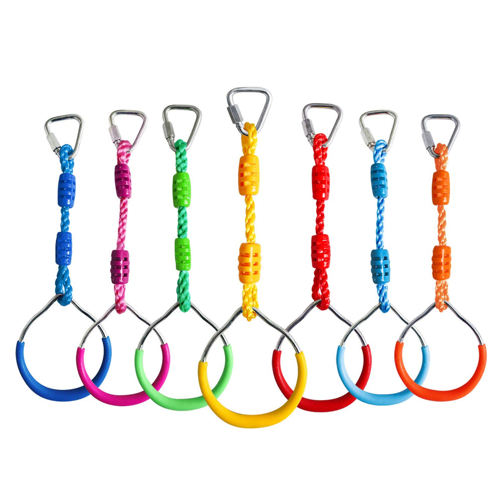 Rainbow Craft rings with secure hardware for safe mounting.