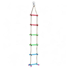 Rainbow Craft portable rope ladder helps rotate ninja course components.