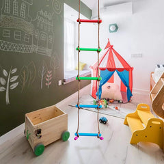 Rainbow Craft ninja rope ladder safe, imaginative obstacle courses.