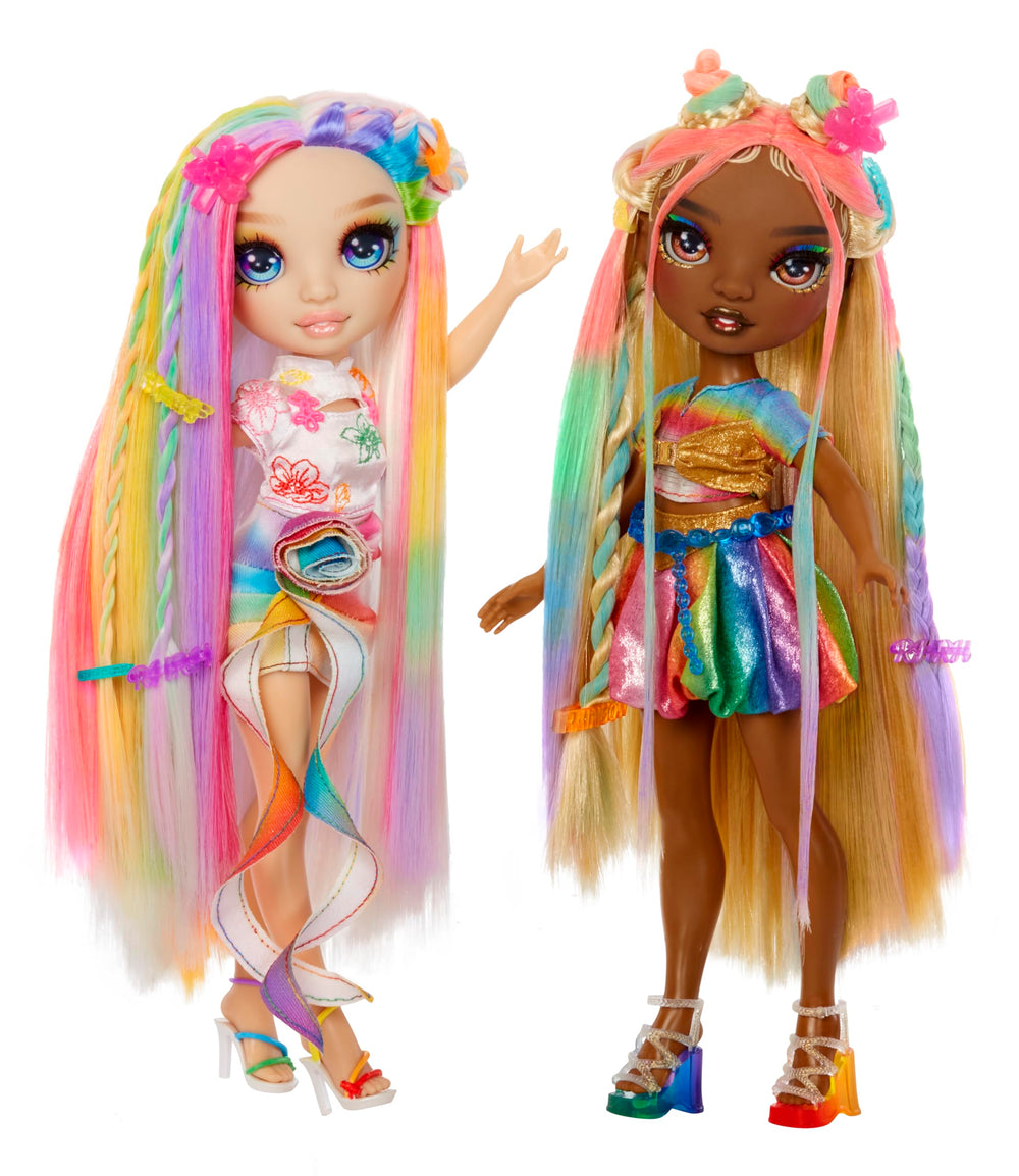 Gift packaging featuring Rainbow High Amaya doll and styling kit