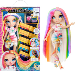 Rainbow High Amaya doll with complete hair chalk set for playful coloring