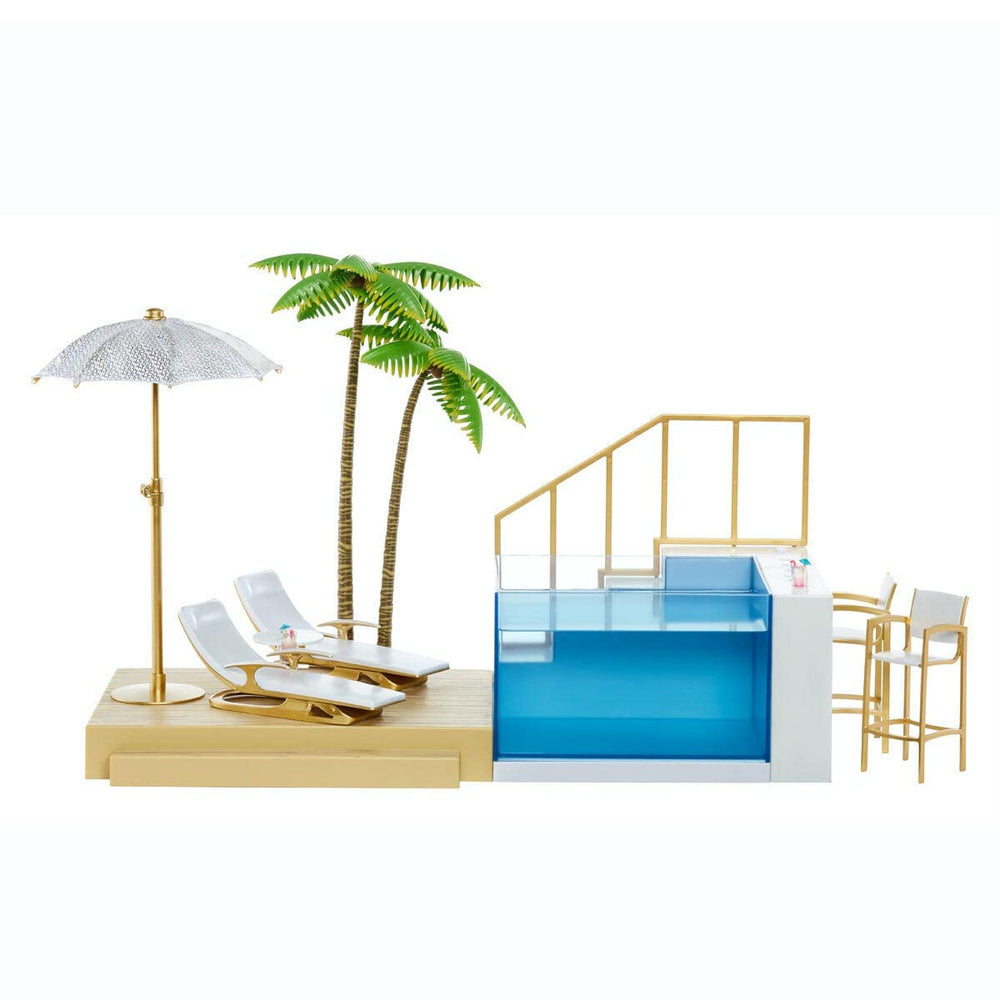 Rainbow High color-change pool with LED lights enhances imaginative water play