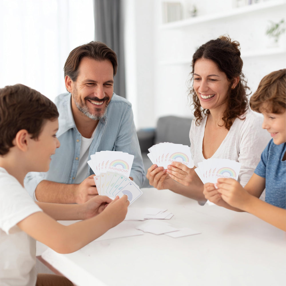 Rainbow The Card Game wild rainbow card in play offers flexible strategy.