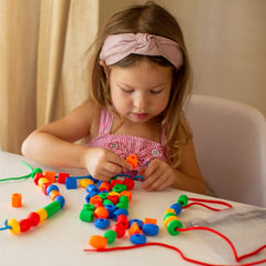 Rainbow Toyfrog color-sorting beads spark simple math and pattern activities.