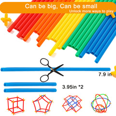 Rainbow Toyfrog kid building at a table demonstrates hands-on learning and fine motor skill growth.