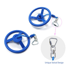 Rainbow Craft swing set attachment integrates with existing sets for energetic swinging.